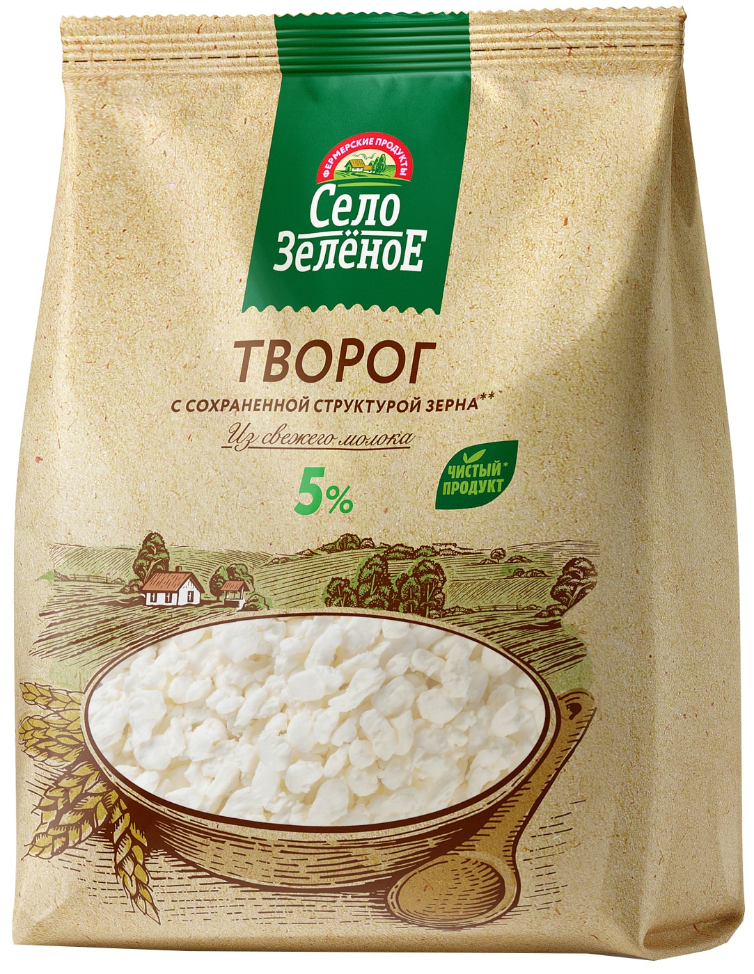 Изображение товара Творог Село Зеленое 5% 500г - натуральный и полезный продукт