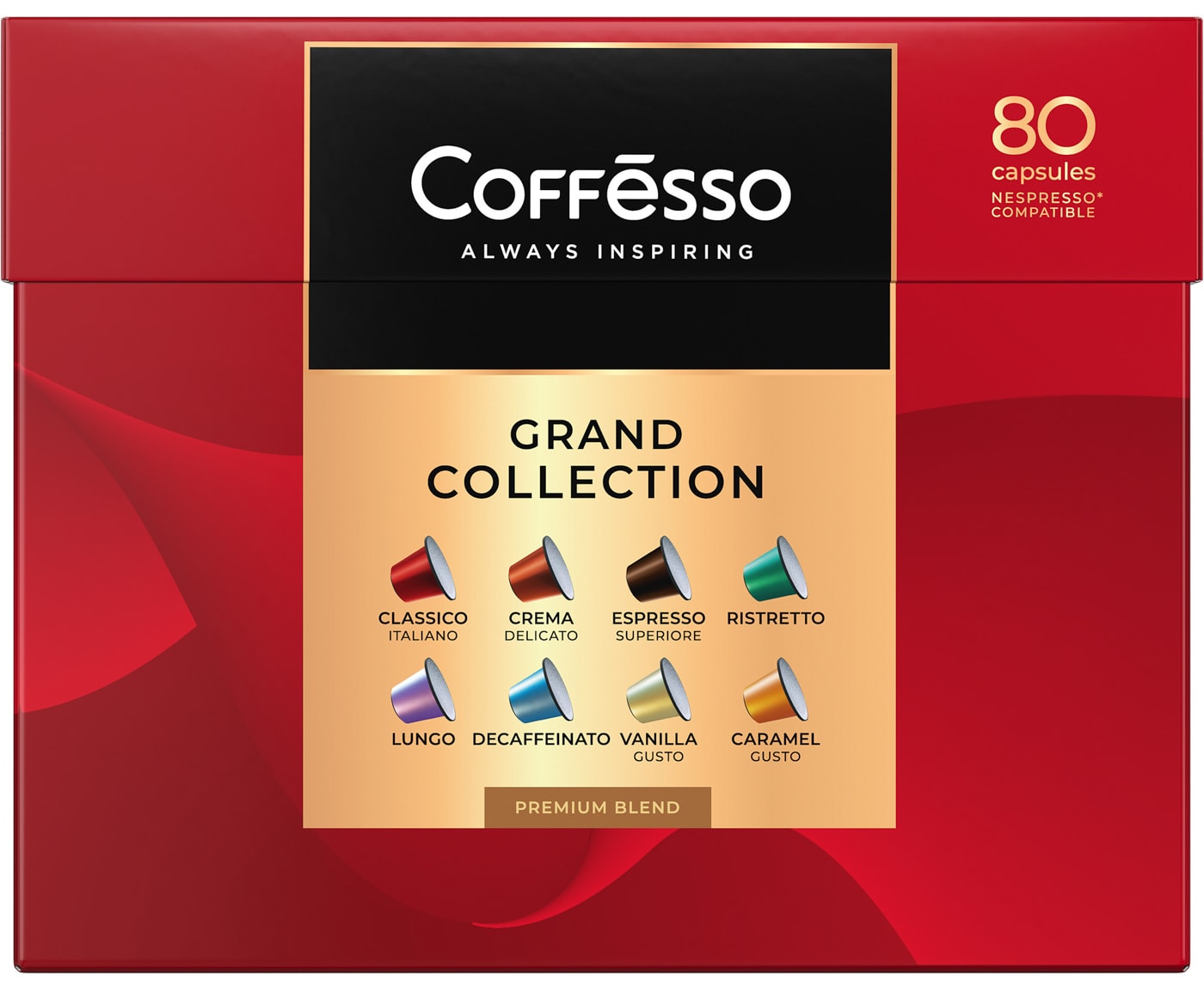 Изображение товара Кофе в капсулах Coffesso Ассорти 8 вкусов 80шт