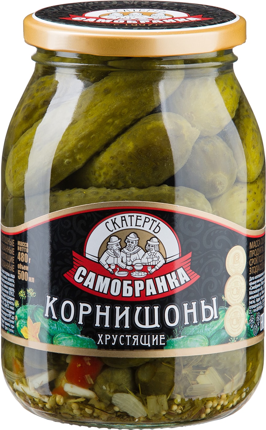 Изображение товара Огурцы Скатерть-самобранка Корнишоны маринованные 500мл