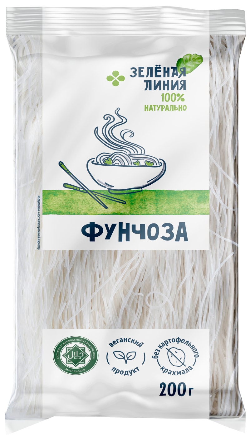 Изображение товара Лапша Фунчоза Зеленая линия бобовая 200г