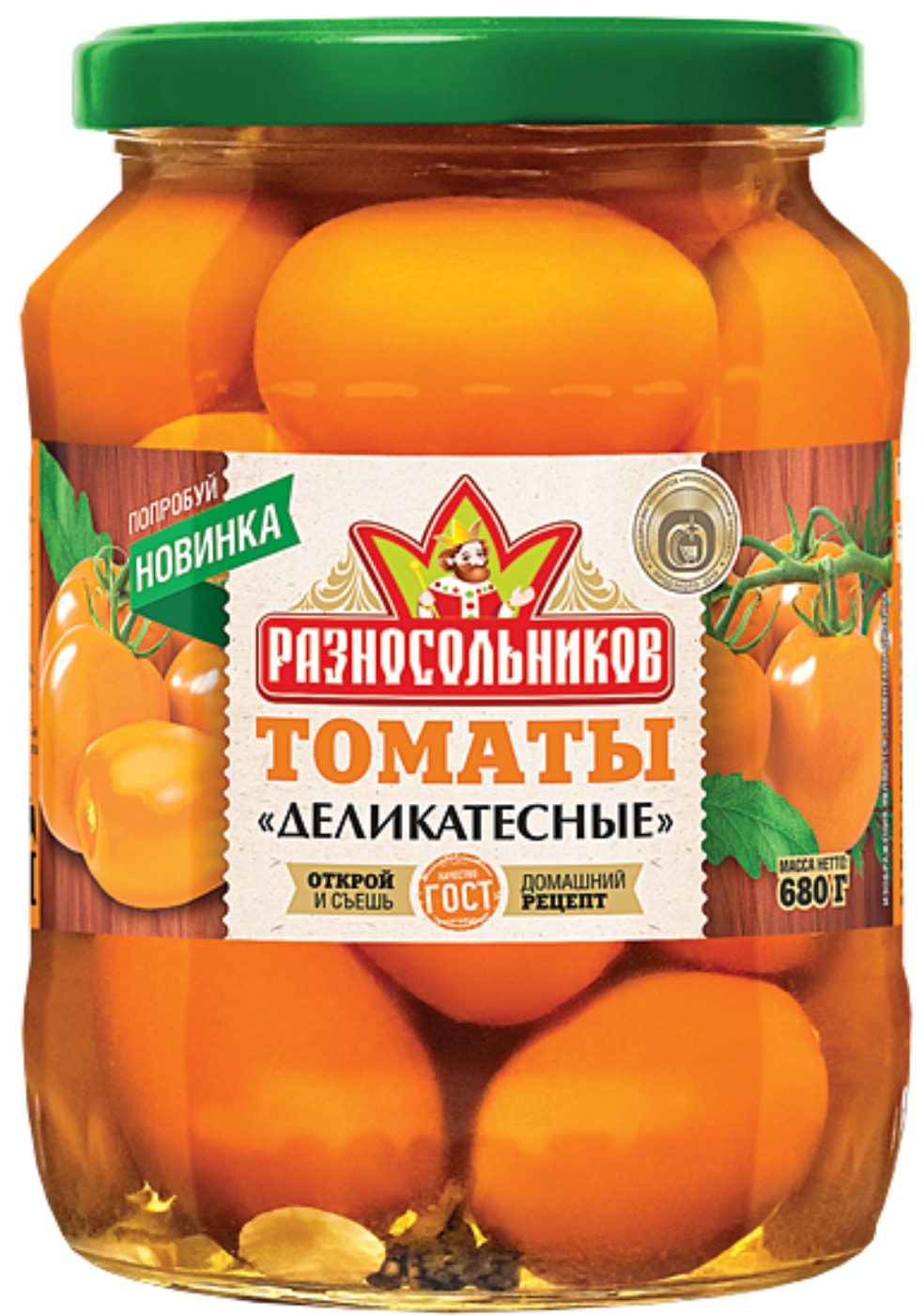 Изображение товара Томаты Разносольников деликатесные 680г