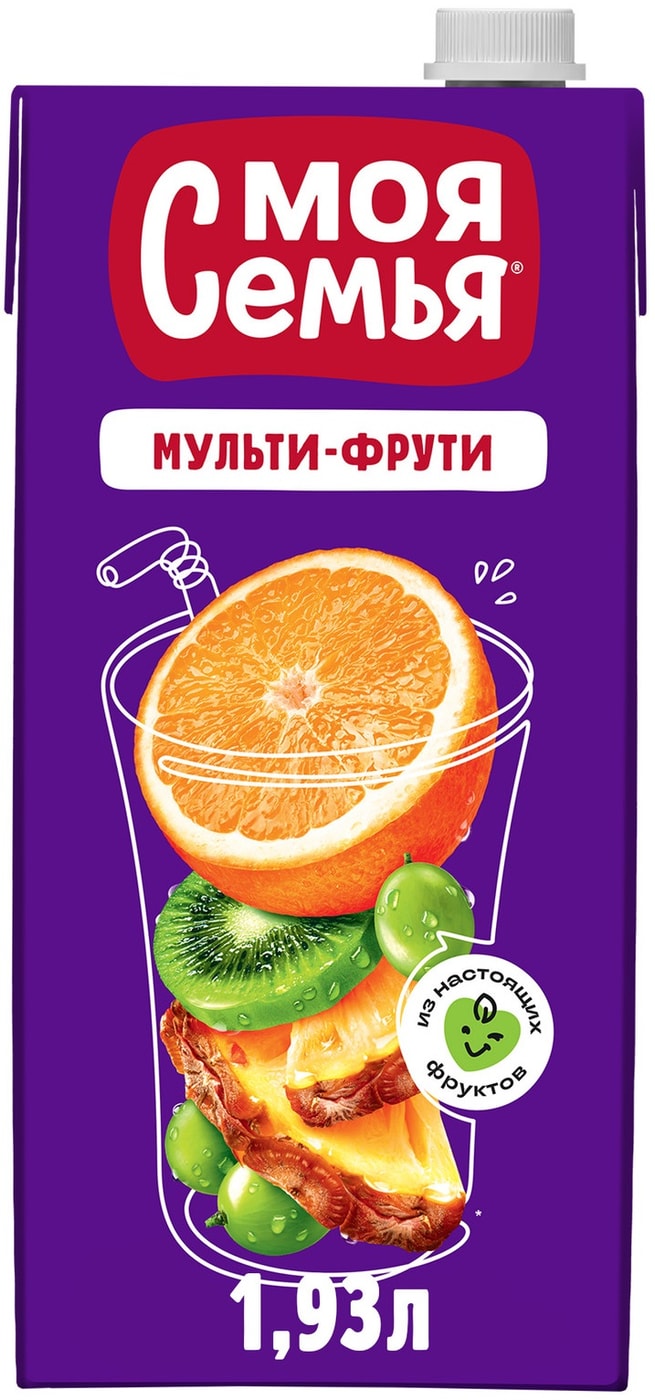 Изображение товара Напиток Моя Семья Мульти-Фрути 1.93 л фруктовый, натуральный, без ГМО
