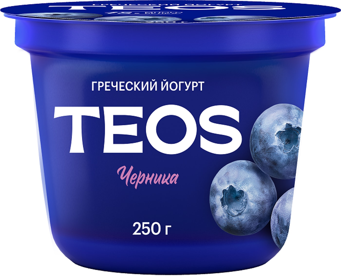 Изображение товара Йогурт Teos Греческий Черника 2% 250г