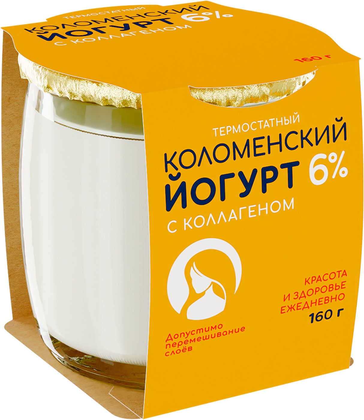 Изображение товара Йогурт Коломенский с коллагеном термостатный 6% 160г