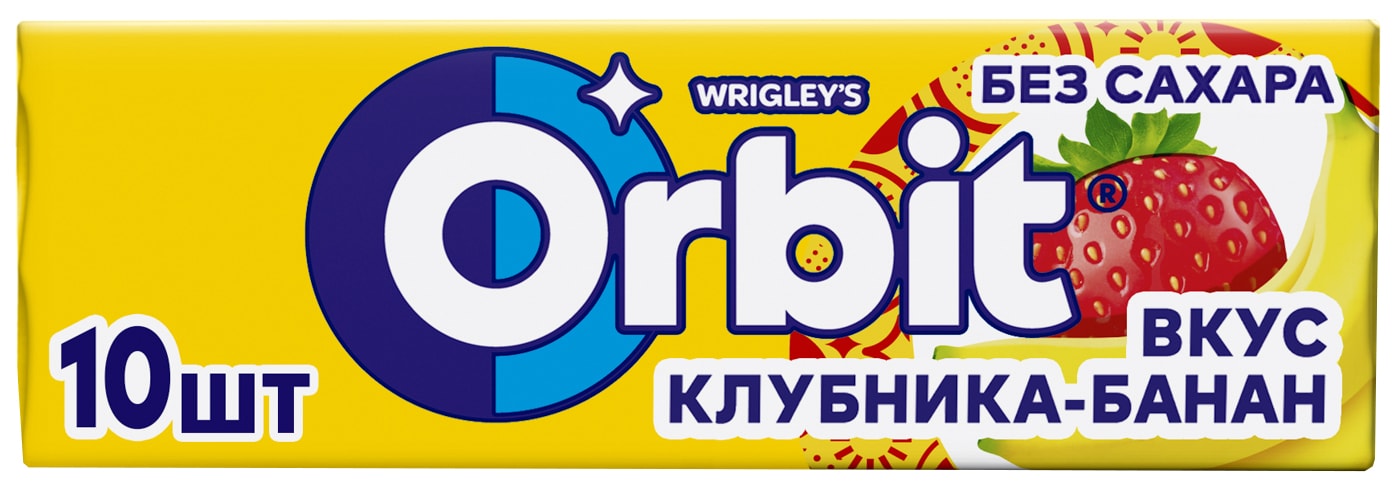 Изображение товара Жевательная резинка Orbit Клубника-Банан 13.6г