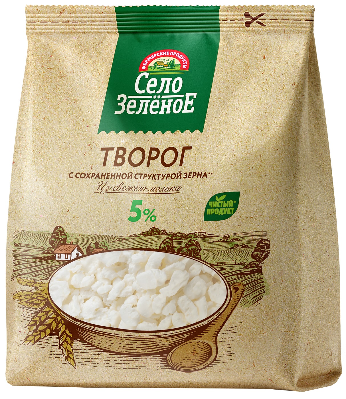 Изображение товара Творог Село Зеленое 5% 200г