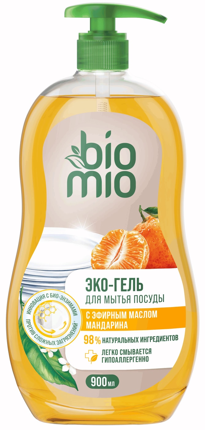 Изображение товара Средство для мытья посуды BioMio с эфирным маслом мандарина 900мл