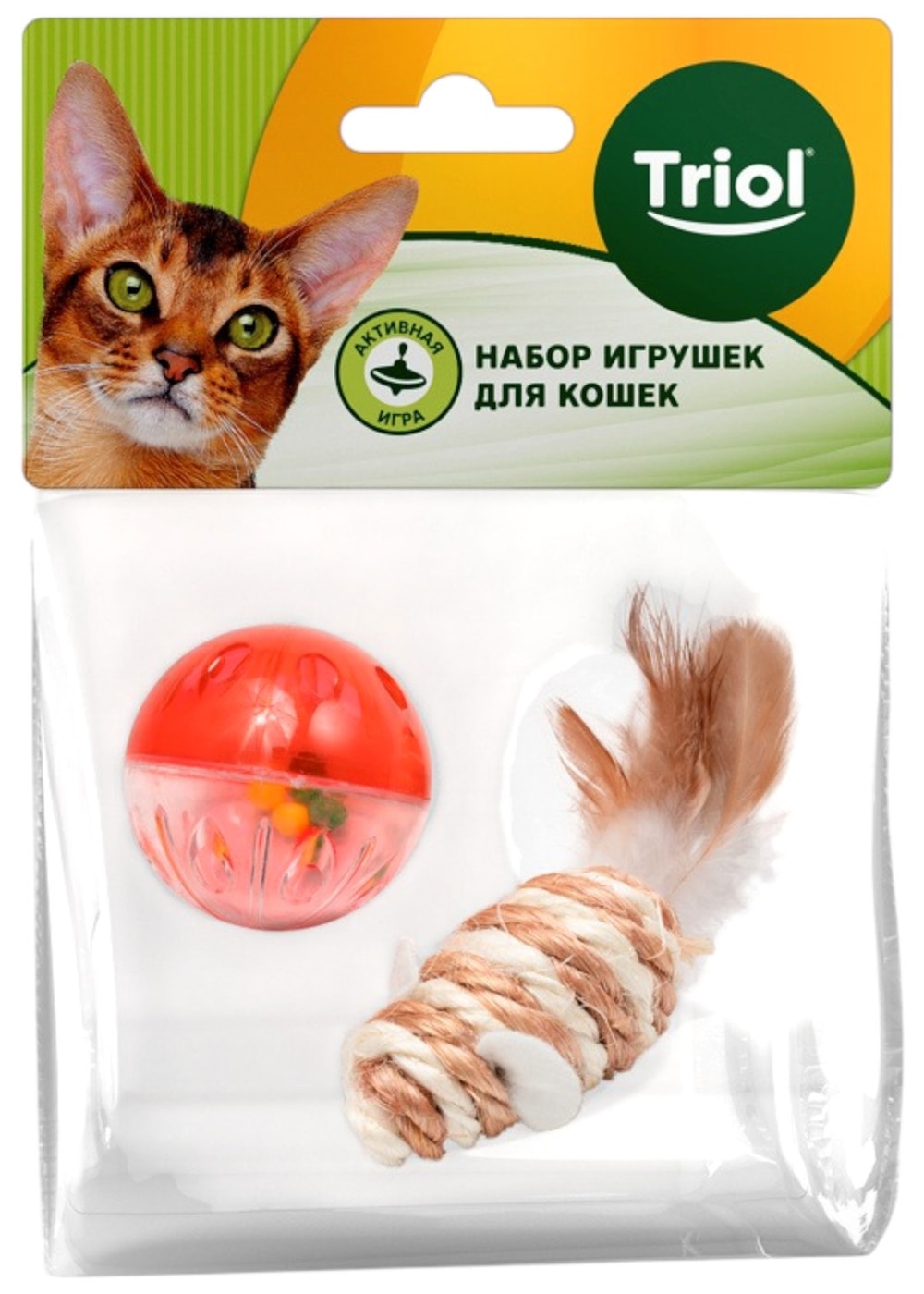 Изображение товара Набор игрушек для кошек Triol Активная игра Мышь 5.5см мяч 4.5см