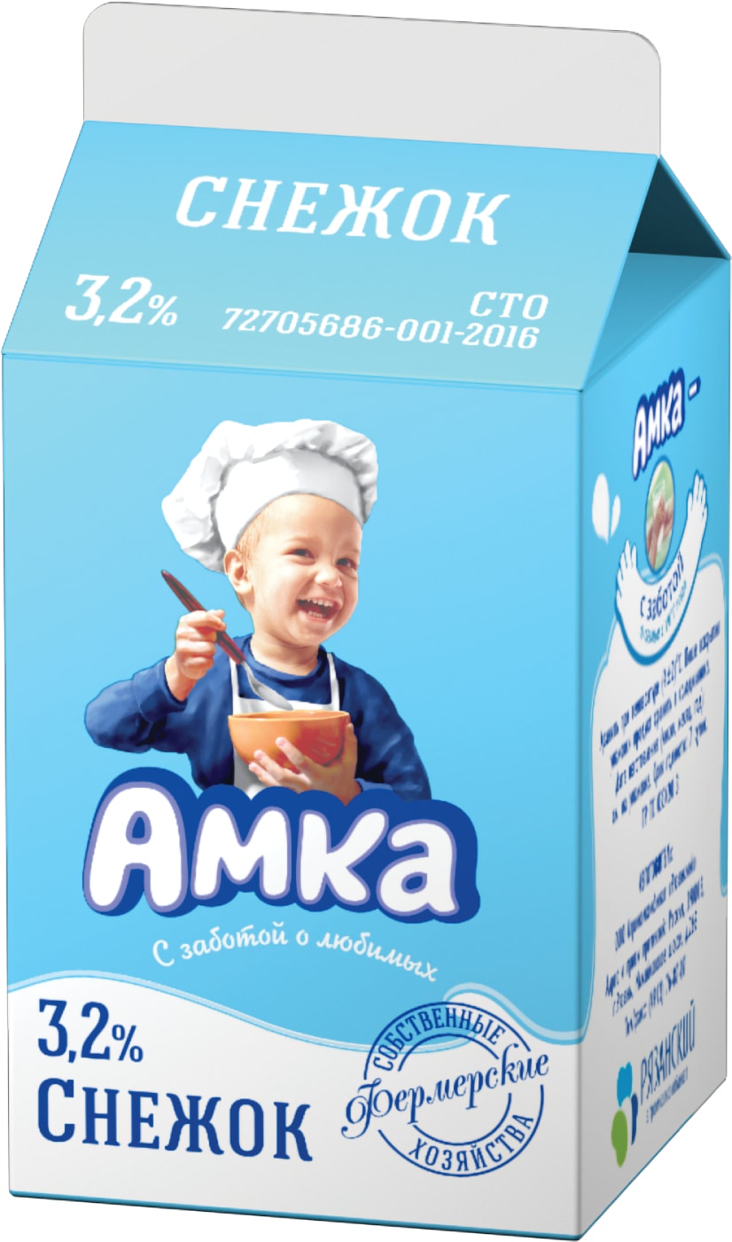 Изображение товара Молочный продукт Снежок Амка 3.2% 450г в тетрапаке Россия