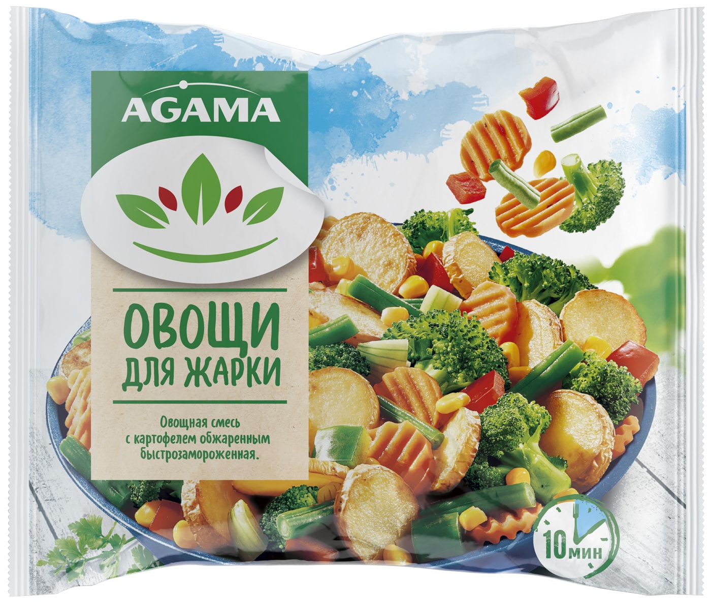 Изображение товара Смесь Agama Овощи для жарки с обжаренным картофелем 400г