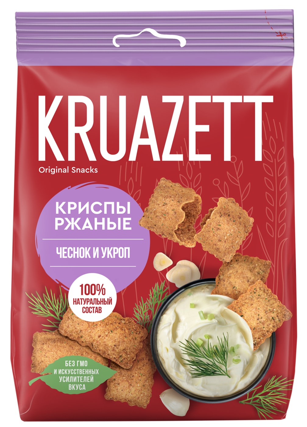 Изображение товара Сухарики Круазетт Криспы Чеснок и укроп 70г