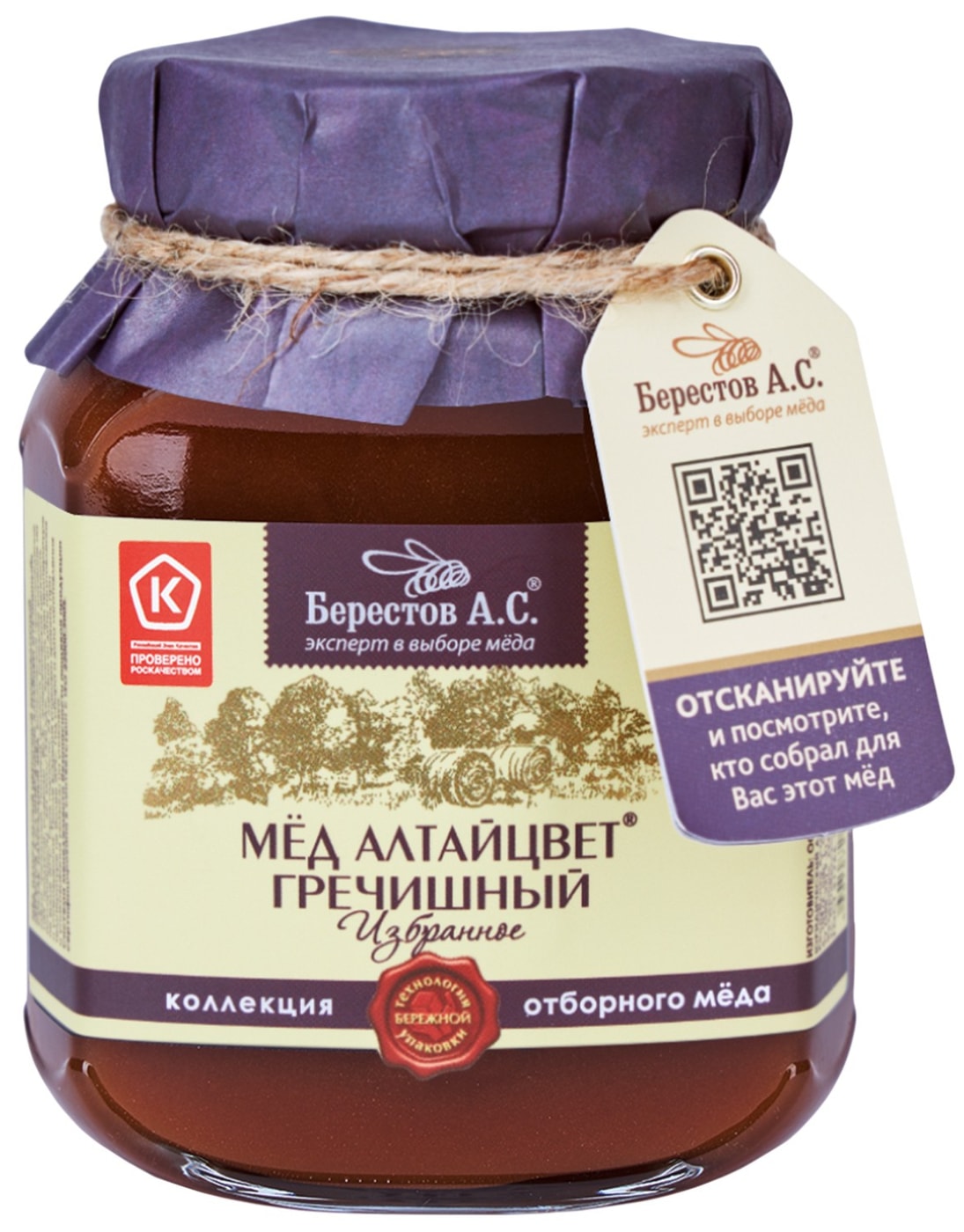 Изображение товара Мед Берестов А. С. Алтайцвет Гречишный 500г - натурал цветочный