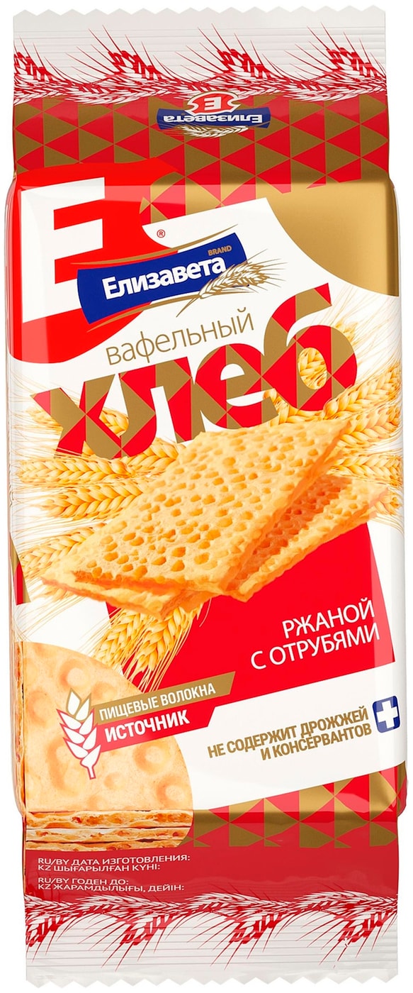 Изображение товара Хлебцы Елизавета Ржаные вафельные с отрубями 85 г