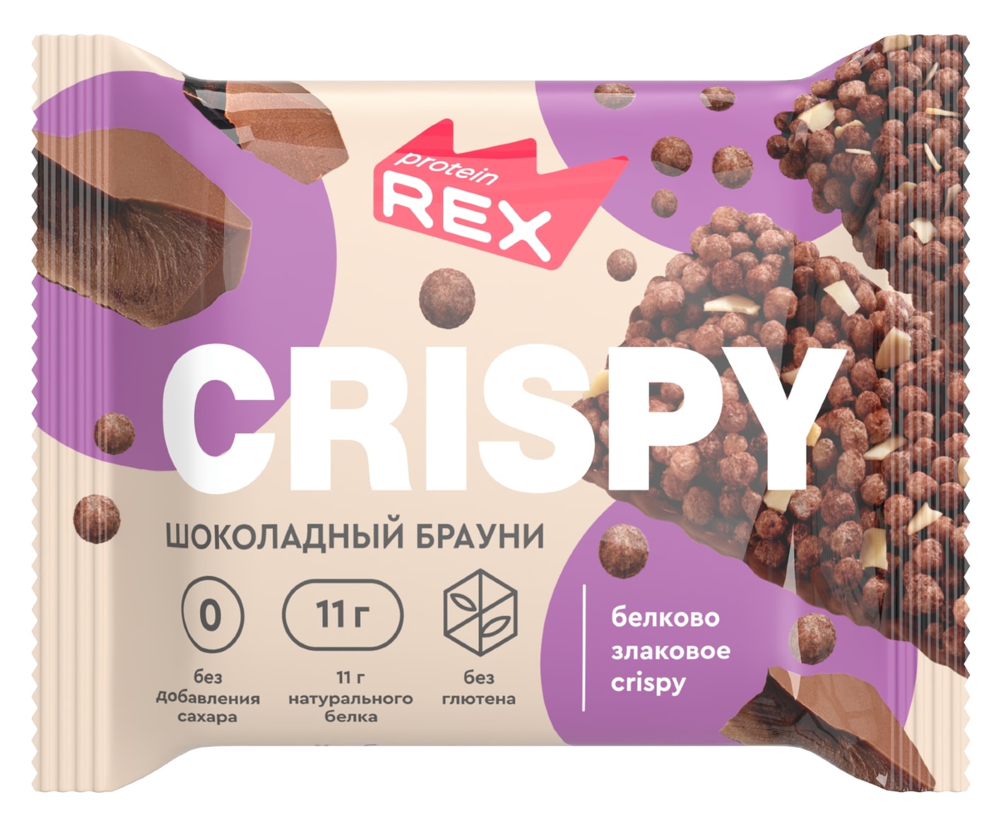Изображение товара Хлебцы ProteinRex протеино-злаковые Шоколадный Брауни 55г