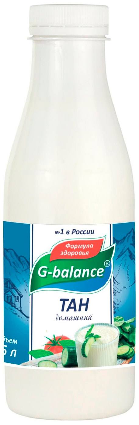 Изображение товара G-balance Тан домашний 1% 0.5 л — полезный кисломолочный напиток