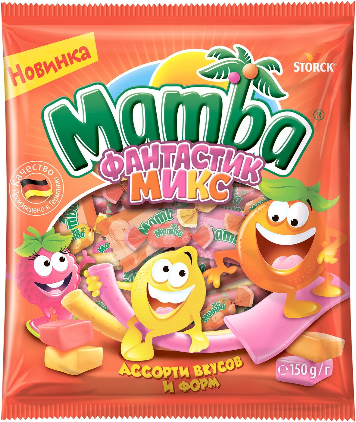 Изображение товара Конфеты Mamba жевательные Фантастик Микс ассорти вкусов и форм 150г