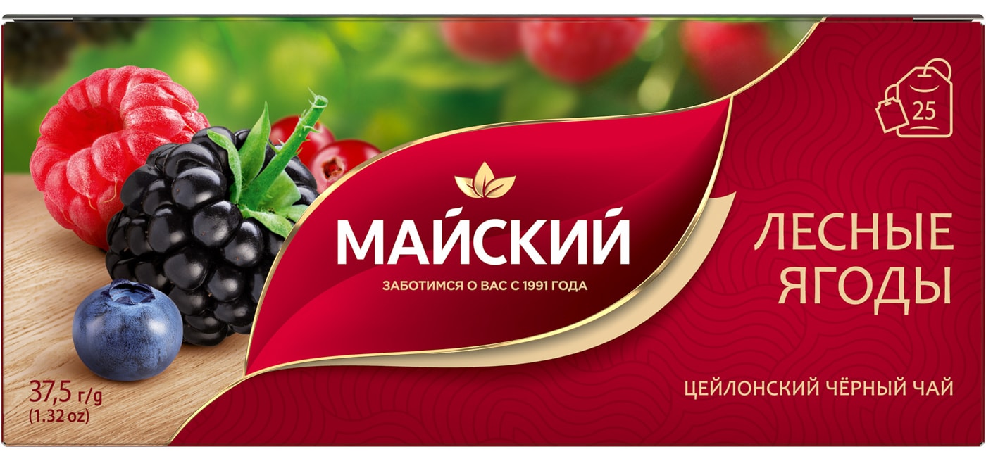 Изображение товара Чай черный Майский Лесные ягоды 25*1.5г