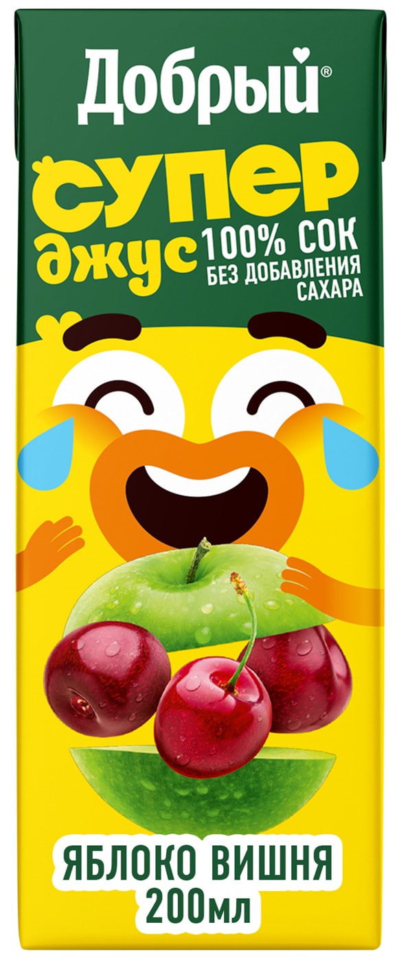Изображение товара Сок Добрый Active kid яблоко вишня 200мл