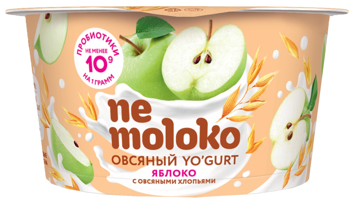 Изображение товара Десерт Nemoloko овсяный Яблоко с овсяными хлопьями 130г