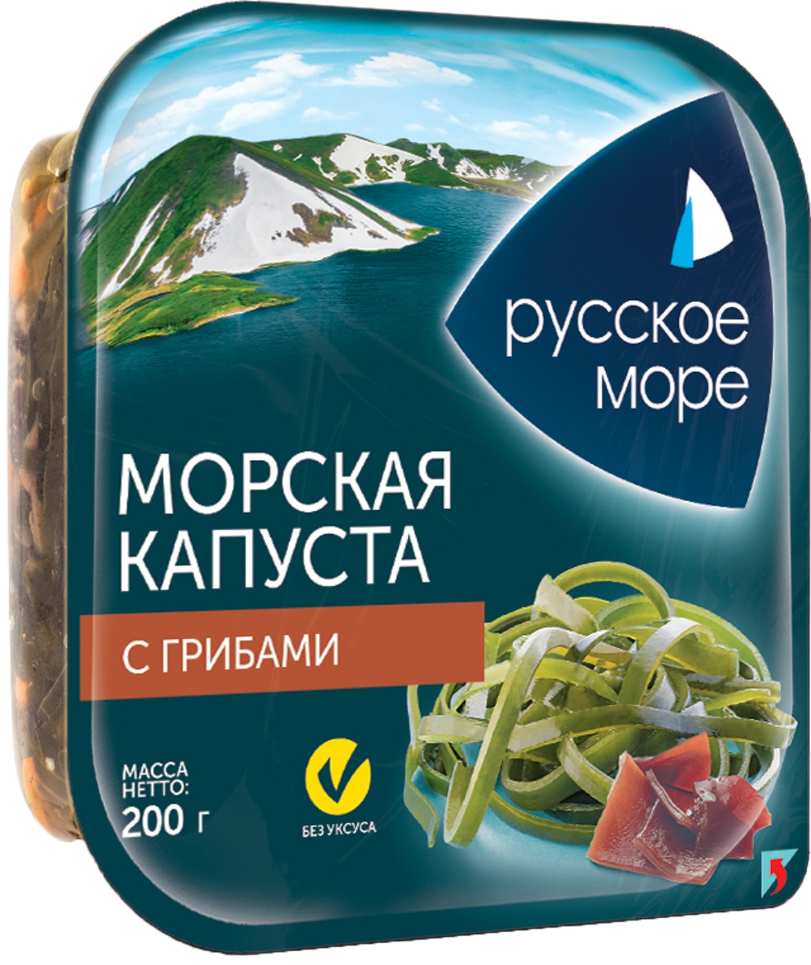 Изображение товара Морская капуста Русское море маринованная по-корейски с грибами 200г