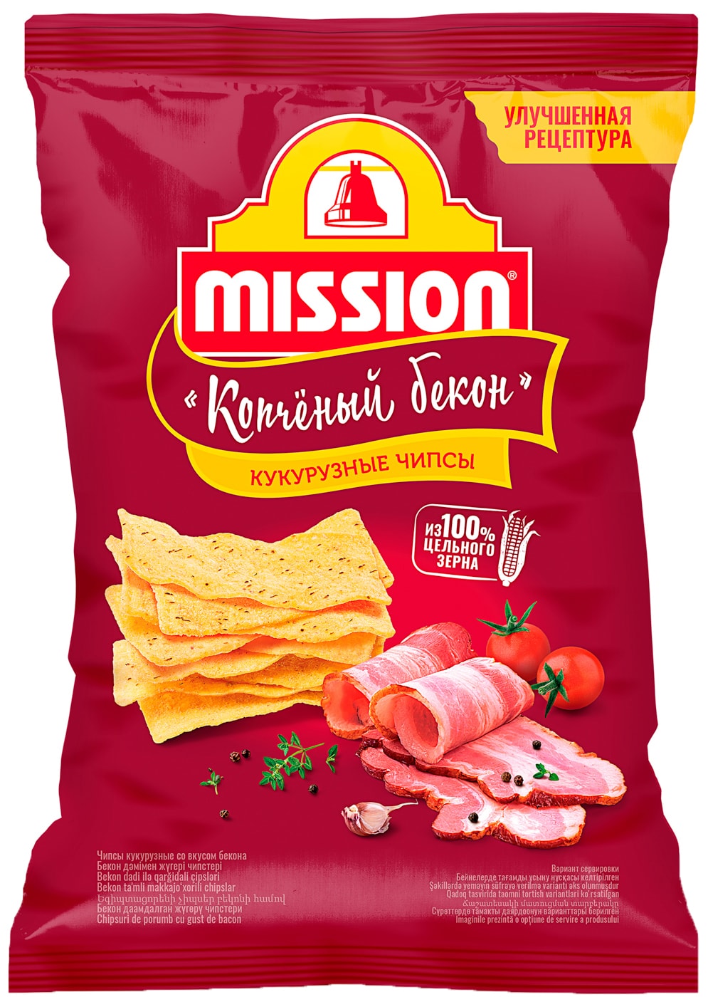Изображение товара Чипсы кукурузные Mission со вкусом Бекона 150 г