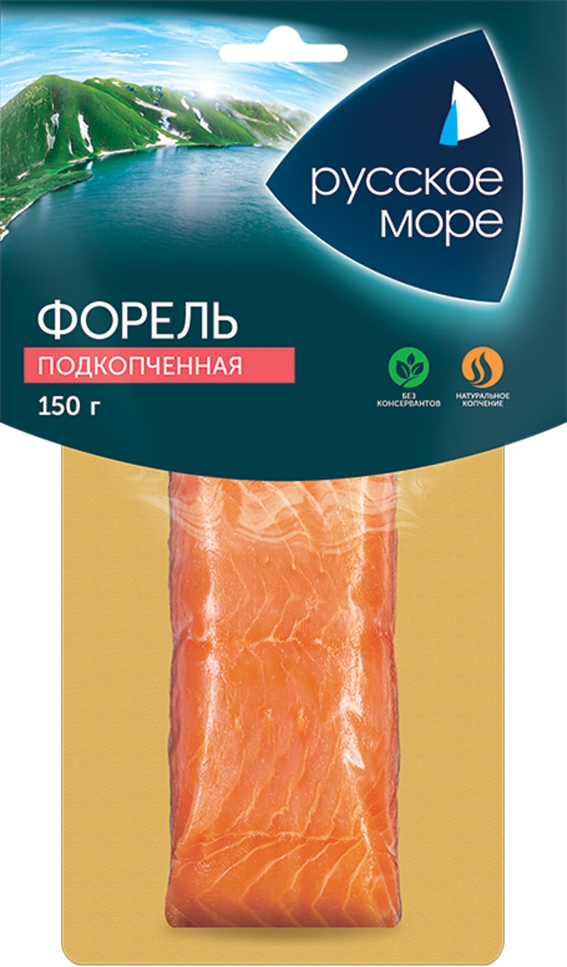 Изображение товара Форель Русское море подкопченная филе-кусок 150 г