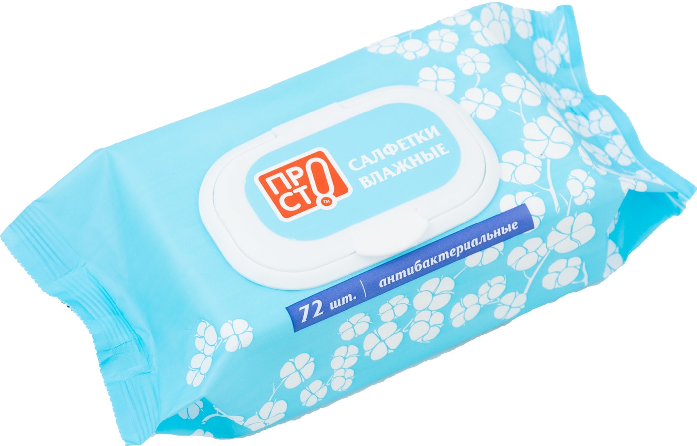 Изображение товара Салфетки влажные ПРОСТО антибактериальные 72шт