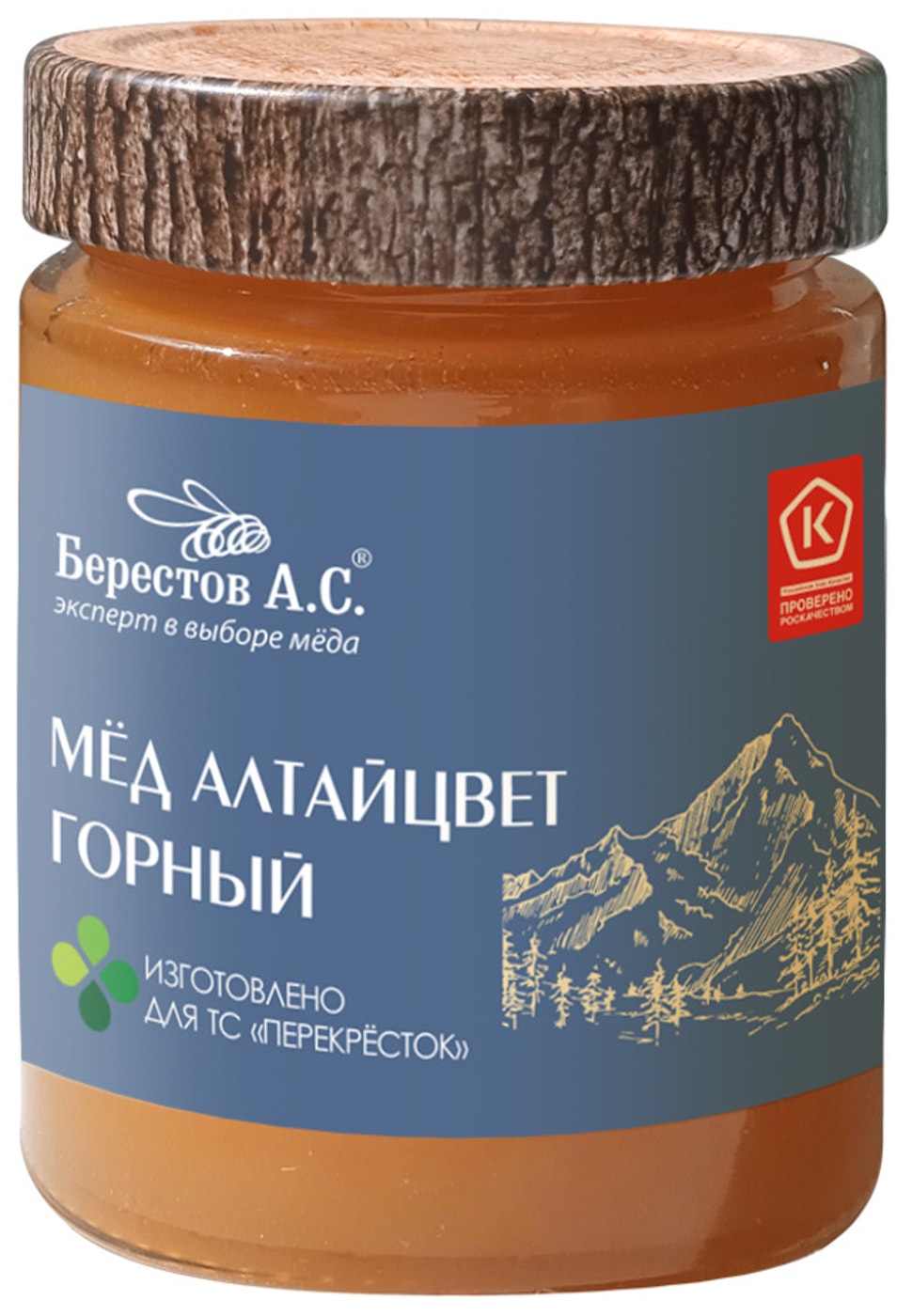 Изображение товара Мед Горный Алтайцвет 350 г натуральный в стеклянной банке Россия