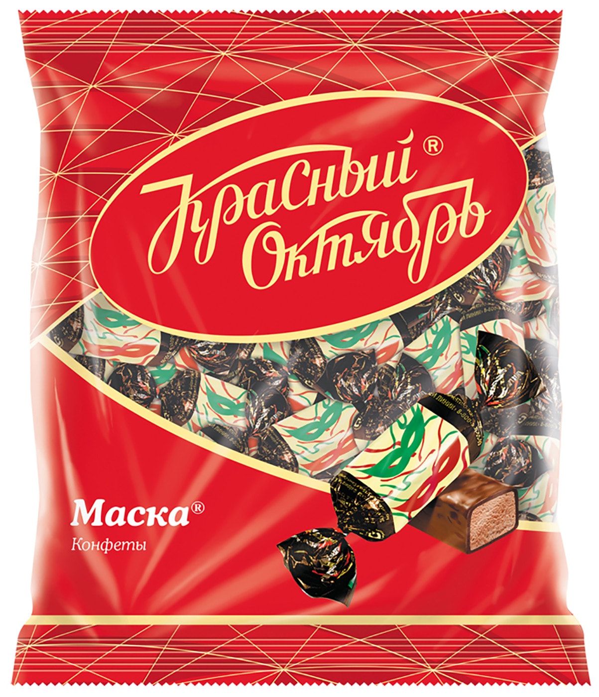 Изображение товара Конфеты Красный Октябрь Маска 250г с пралине и шоколадной глазурью