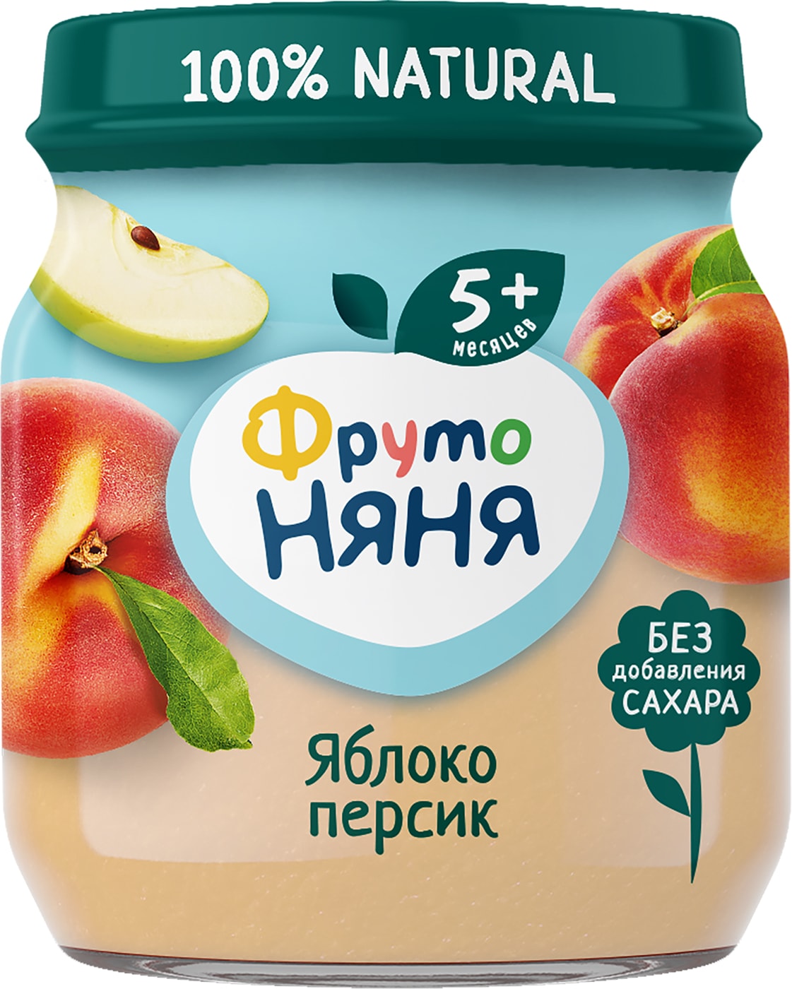 Изображение товара Пюре ФрутоНяня Яблоко персик с 5 месяцев 100г