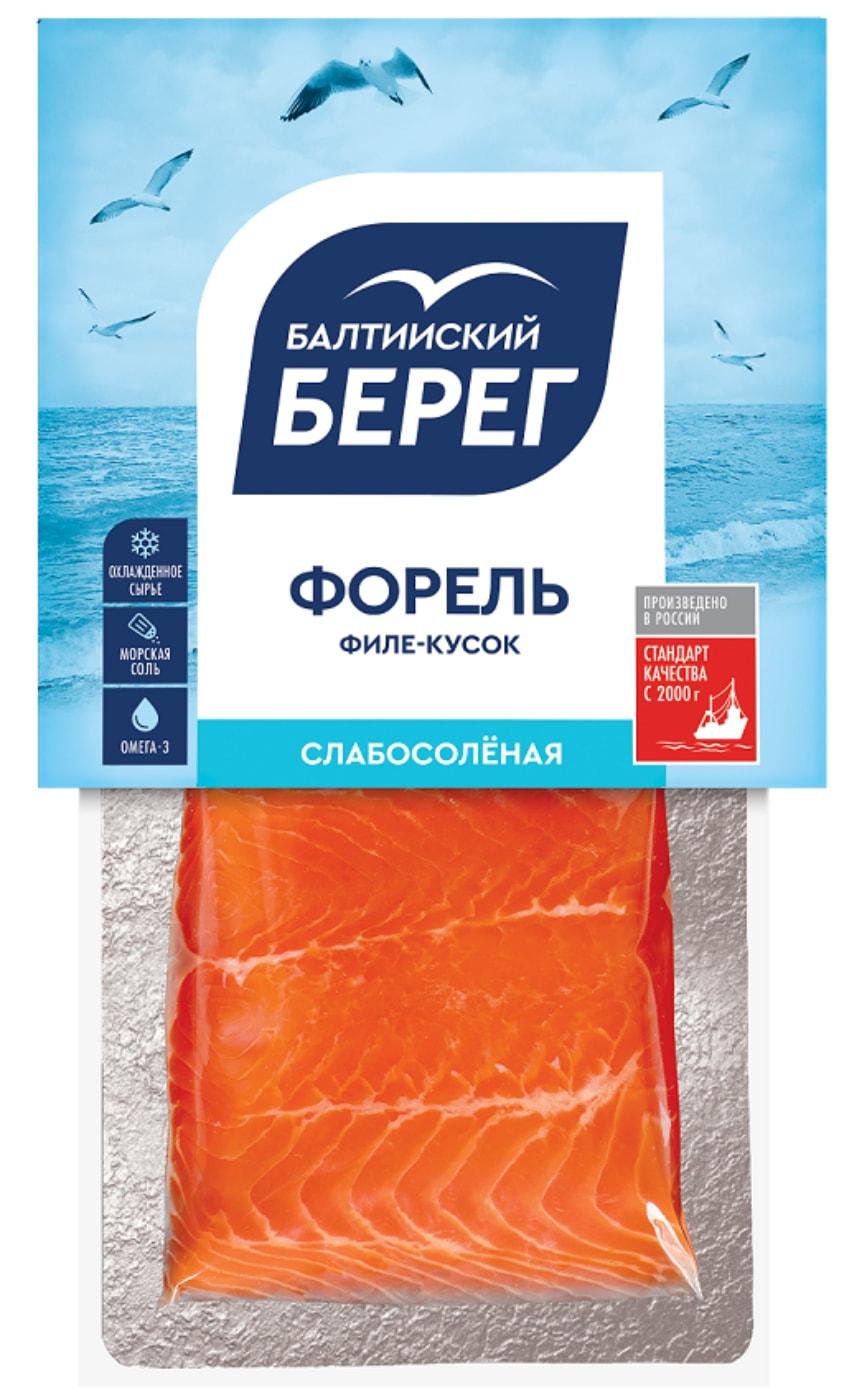 Изображение товара Форель Балтийский Берег слабосоленая филе-кусок 200г Россия