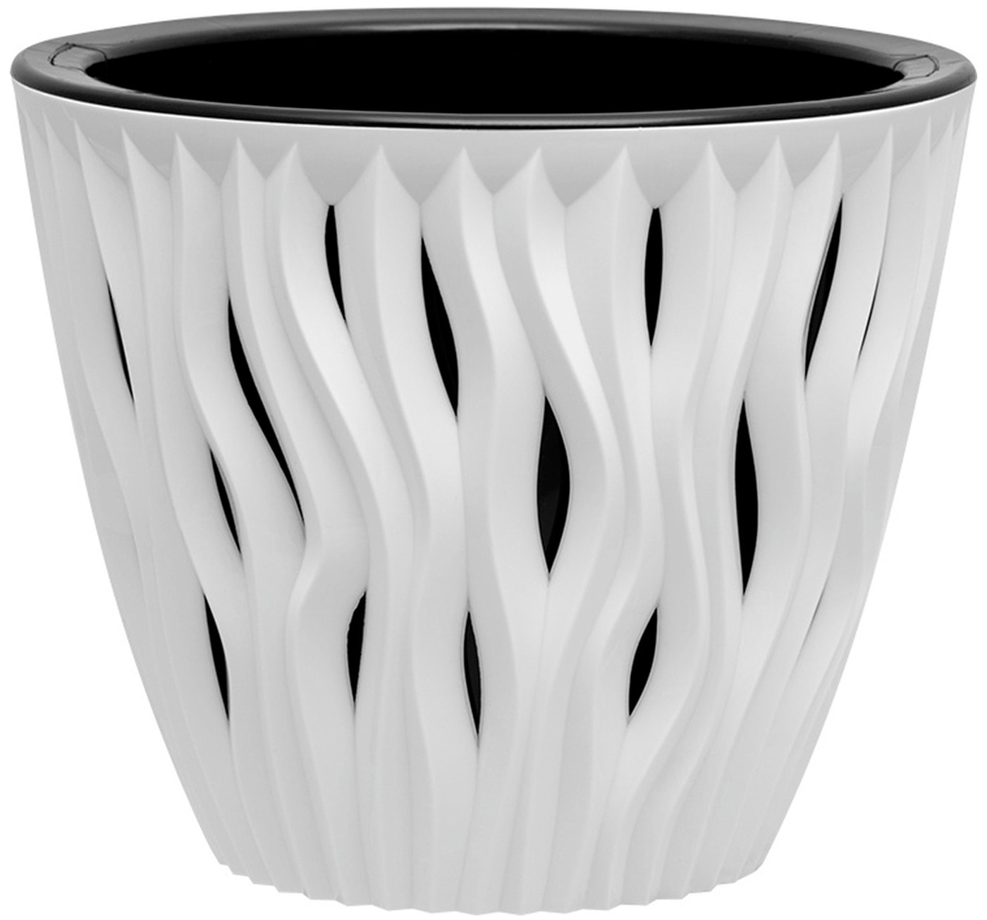 Изображение товара Кашпо для цветов ВМС Вдохновение белое-черное 1.6л