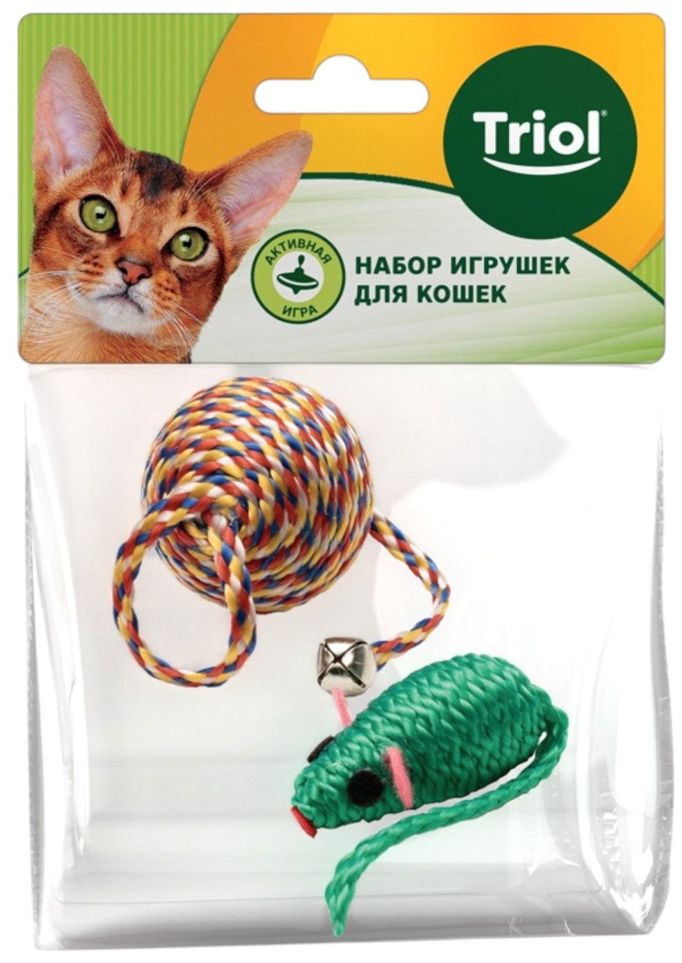 Изображение товара Triol игрушка для кошек: мышь и мяч 5 см (набор)