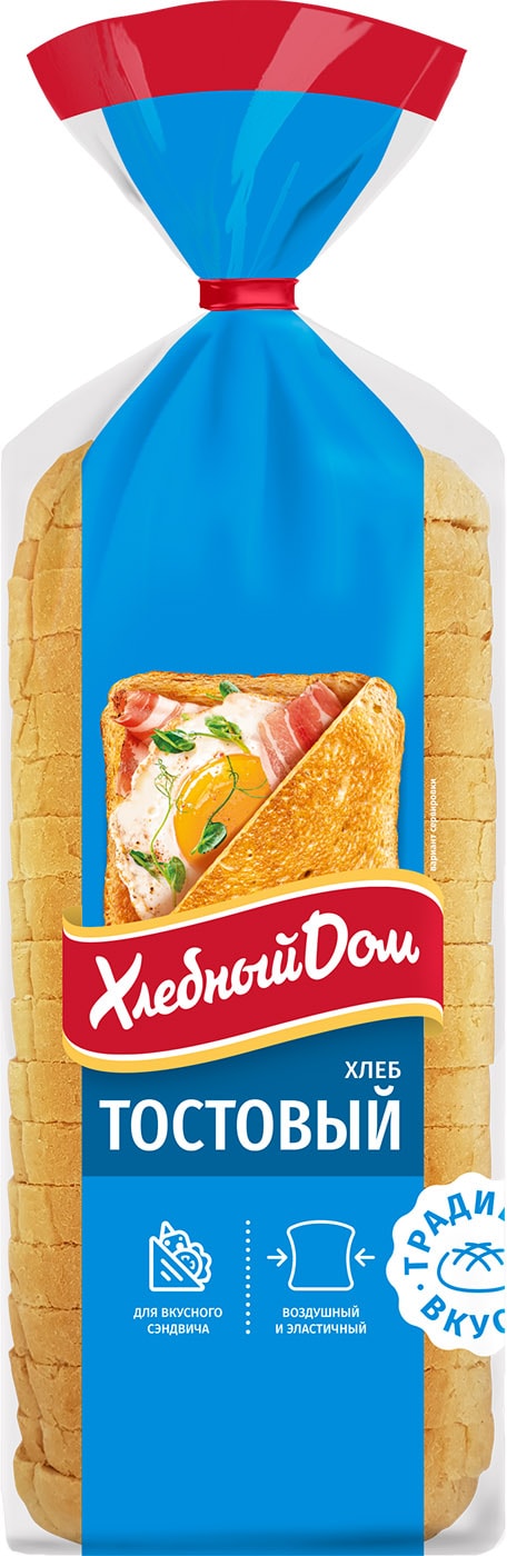 Изображение товара Хлеб Хлебный Дом Тостовый нарезка 500г