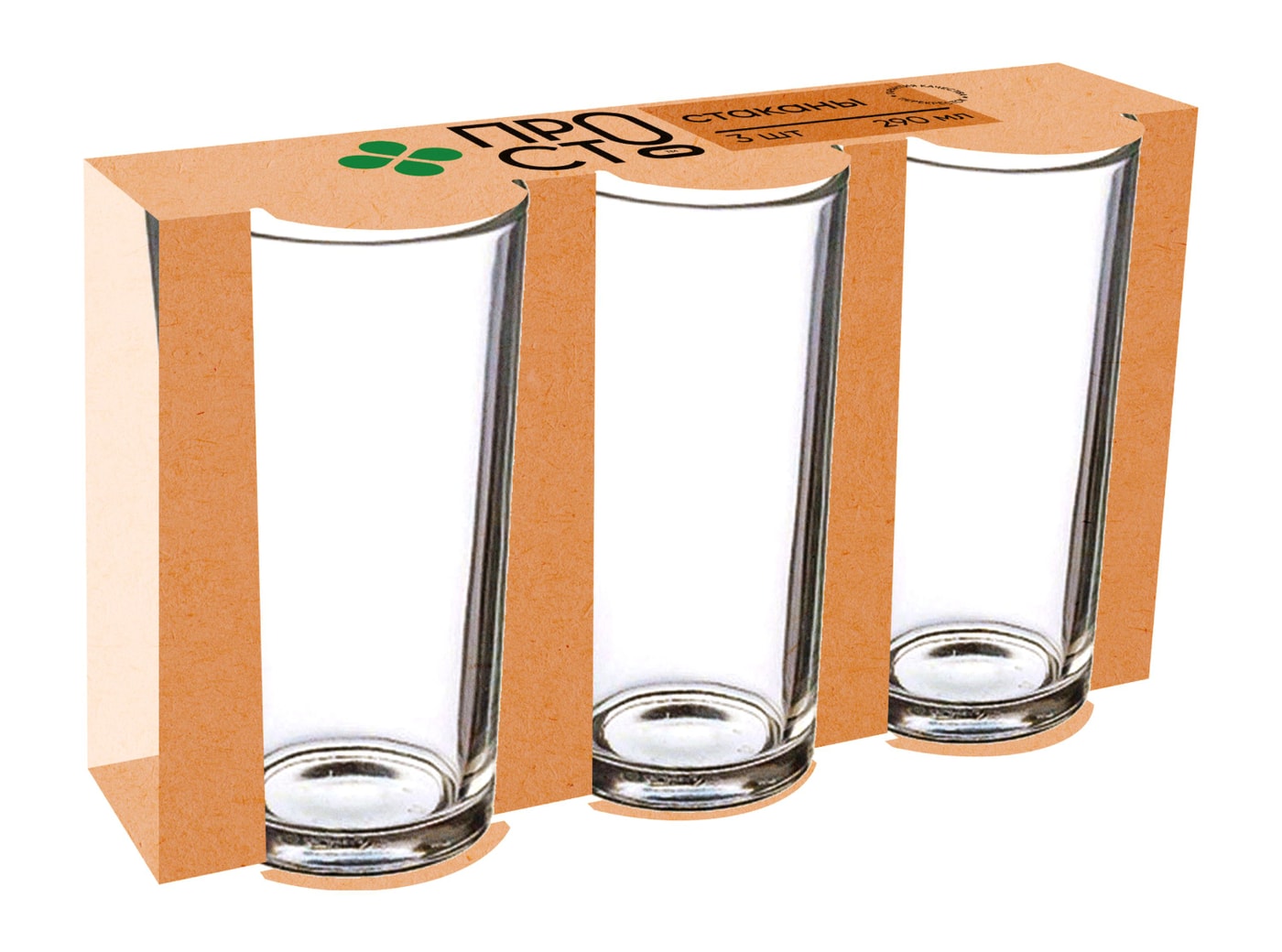 Изображение товара Набор стаканов ПР!СТ 3 шт 290 мл — стекло Комфилюкс