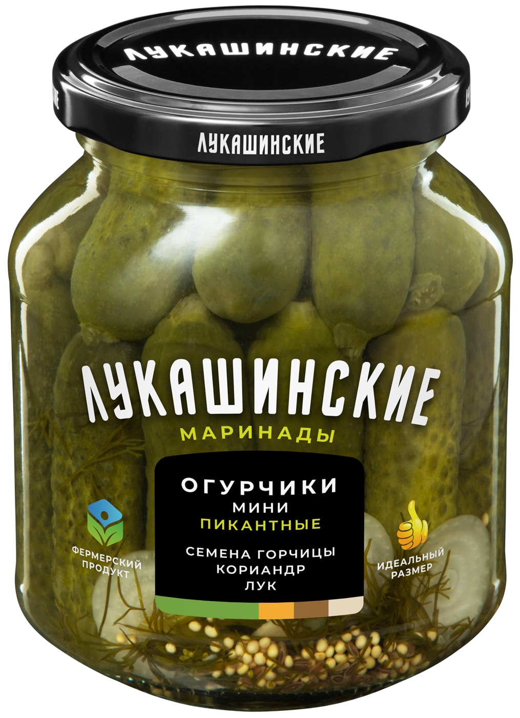 Изображение товара Огурцы Лукашинские маринованные Пикантные 340г