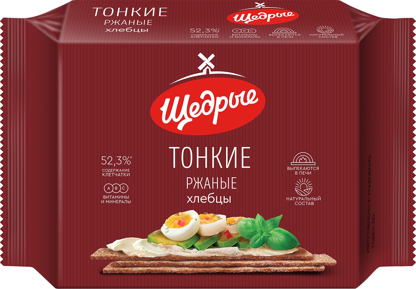 Изображение товара Хлебцы Щедрые Ржаные тонкие 170г