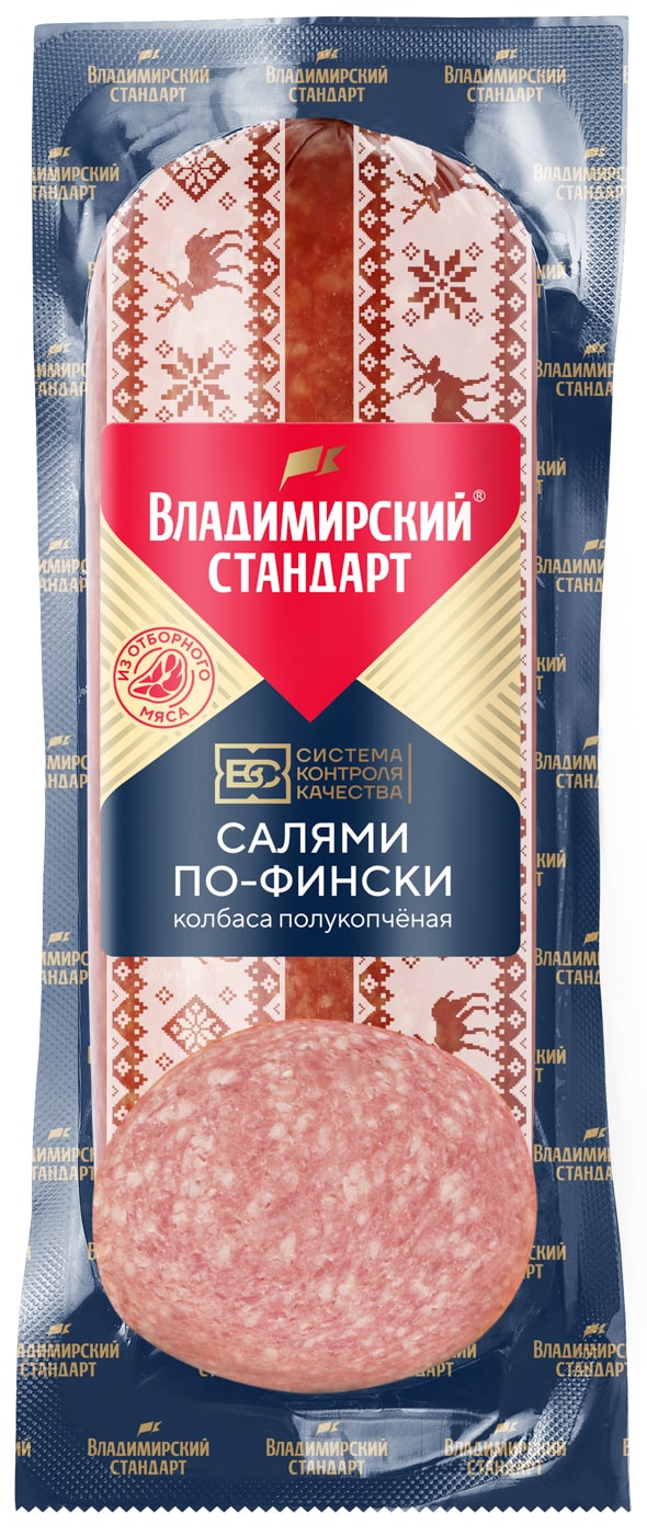 Изображение товара Колбаса Владимирский Стандарт Салями по-фински полукопченая 350г