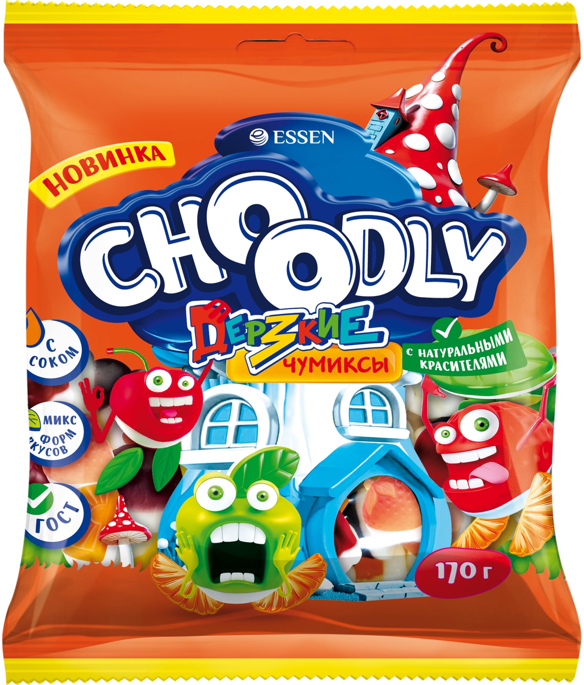 Изображение товара Мармелад Choodly Дерзкие чумиксы 170 г Ассорти натуральные ингредиенты Россия