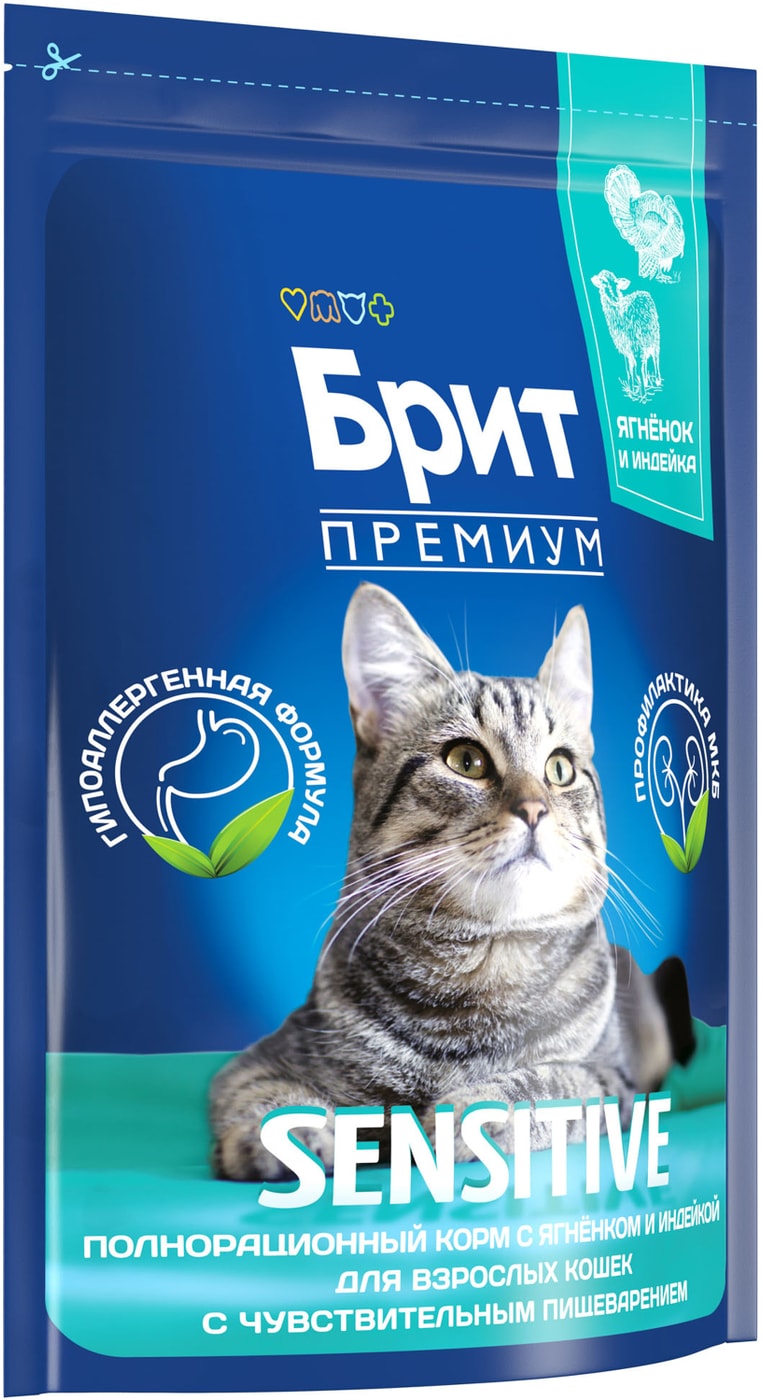Изображение товара Корм для кошек Brit Premium Sensitive ягненок и индейка 2кг