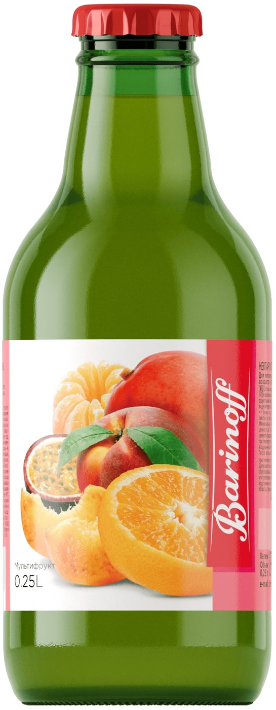 Изображение товара Нектар Barinoff Мультифруктовый с мякотью 0.25л натуральный фруктовый напиток