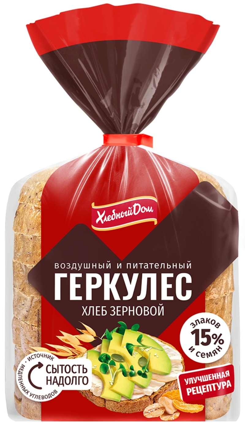 Изображение товара Хлеб Хлебный Дом Геркулес зерновой нарезка 250г