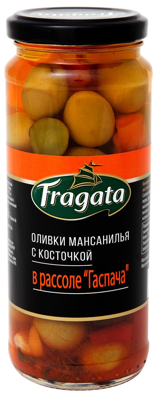 Изображение товара Оливки Fragata Мансанилья в рассоле Гаспача 340г