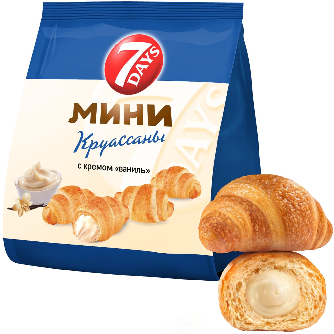 Изображение товара Мини-круассаны 7 Days с кремом Ваниль 265 г
