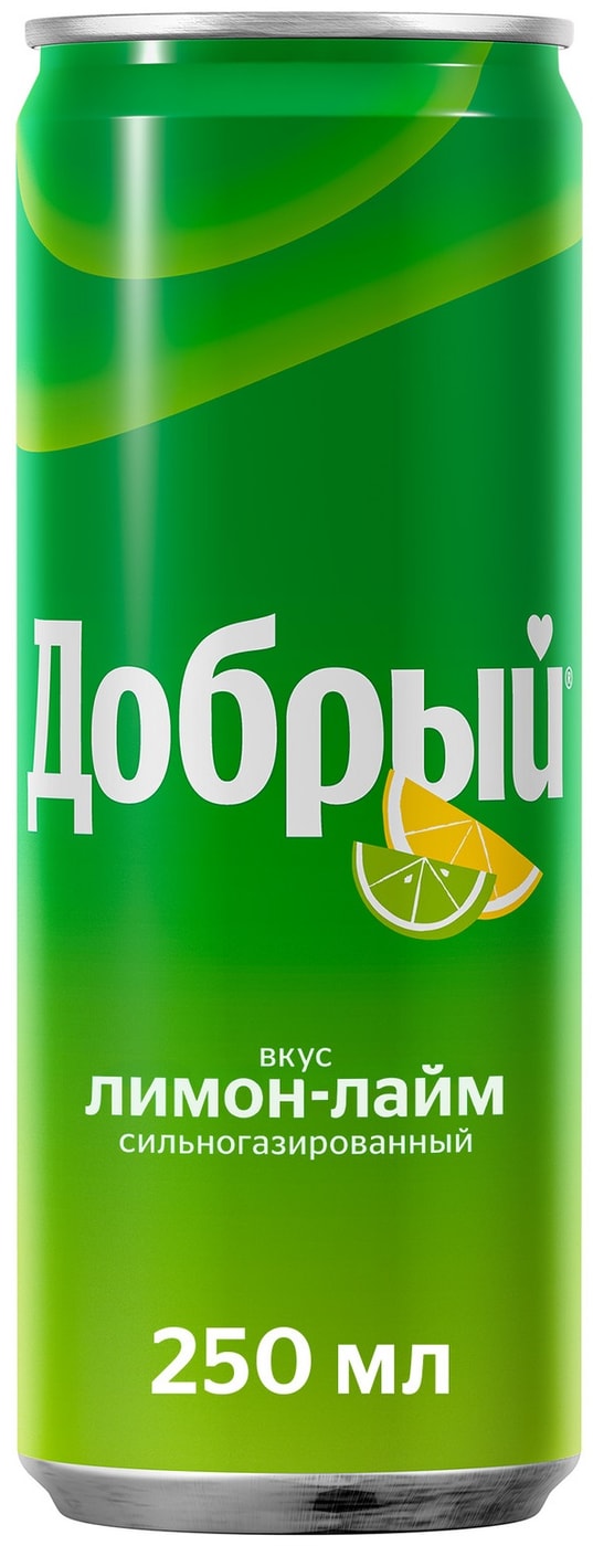 Изображение товара Газированный напиток Добрый Лимон лайм 250 мл российский бренд