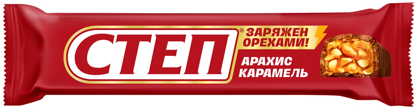 Изображение товара Батончик Славянка Золотой Степ с арахисом и карамелью 50г