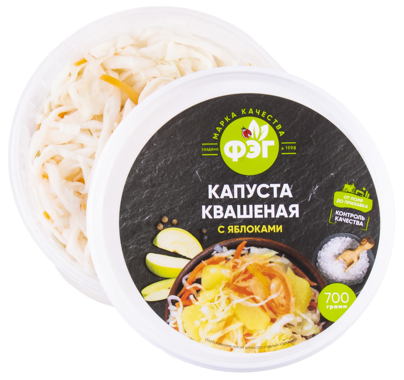 Изображение товара Капуста ФЭГ квашеная с яблоками 700г