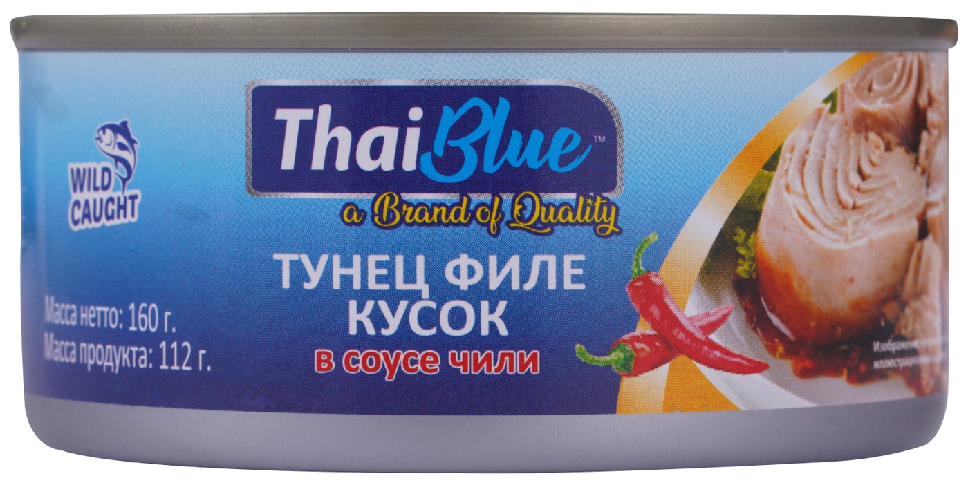 Изображение товара Тунец Thai Blue филе-кусок в соусе чили 160г