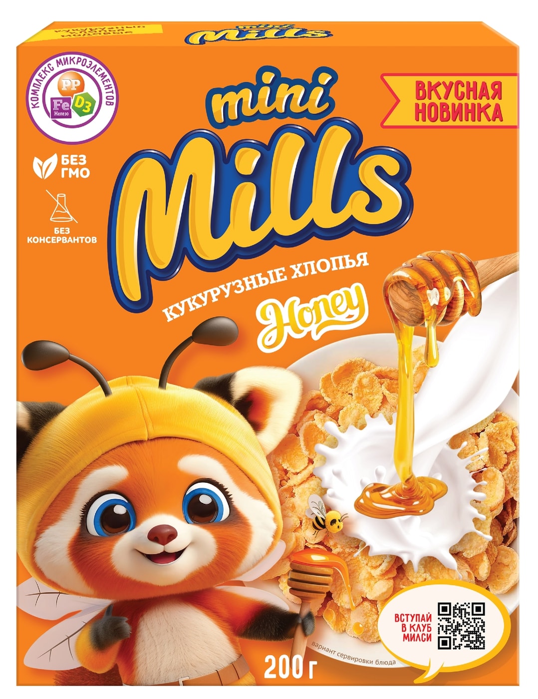 Изображение товара Хлопья Mini Mills кукурузные Медовые 200г