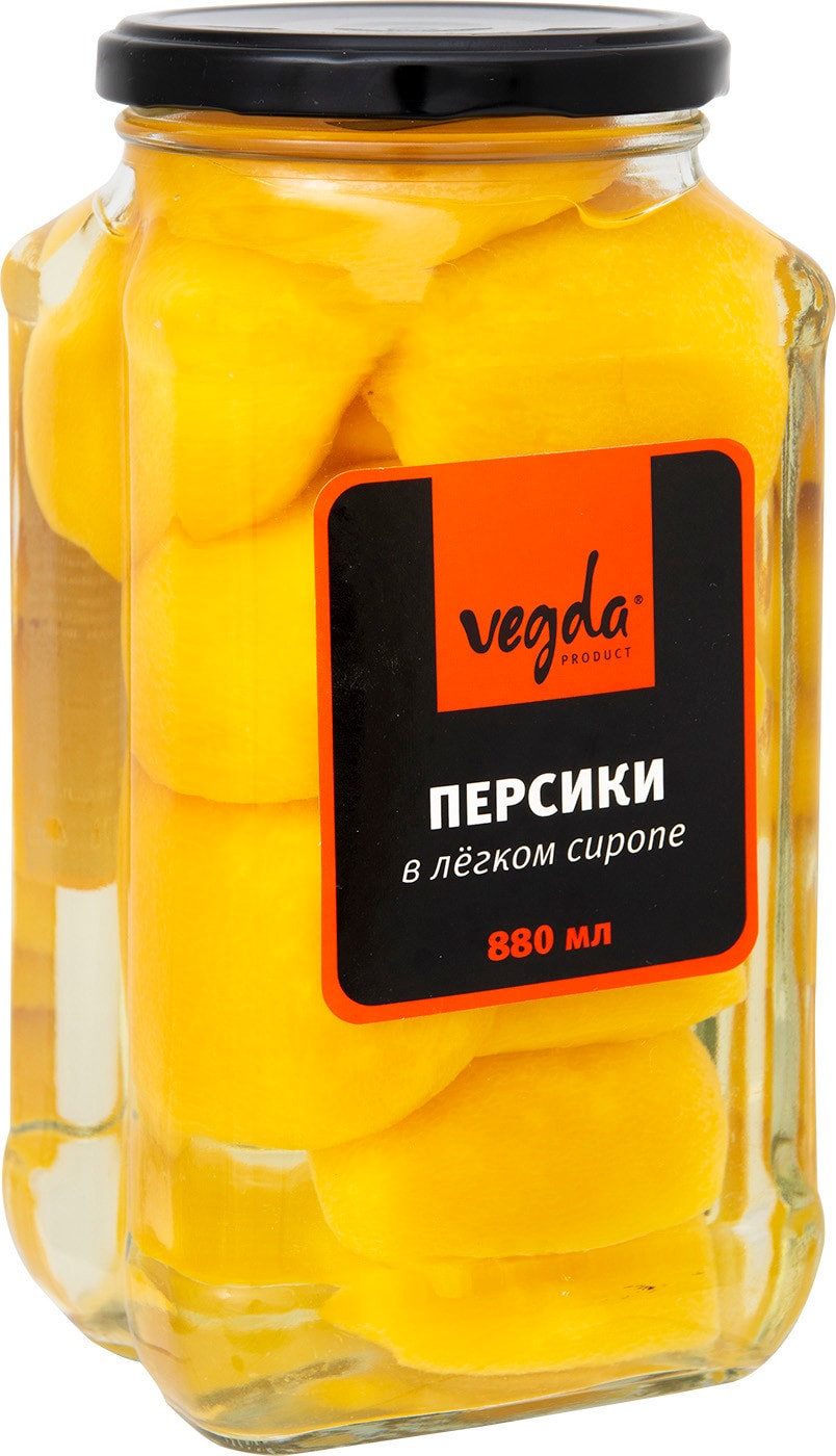 Изображение товара Персики Vegda Product в легком сиропе 880мл